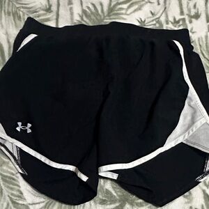 Under Armour Women's Black and White Athletic Shorts